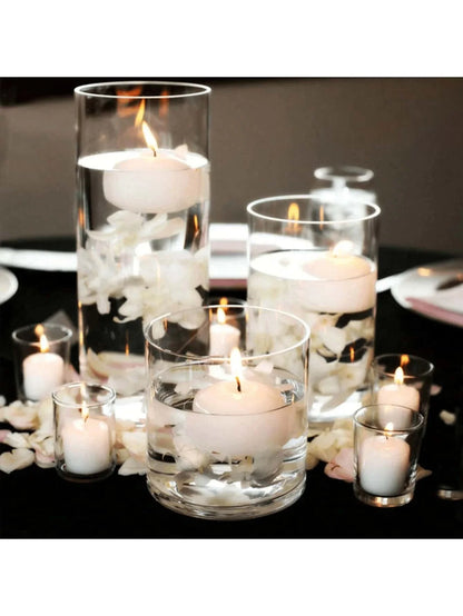 Klarer Zylinder-Kerzenhalter aus Glas, Säule, hohes Borosilikatglas, Kerzenhalter, Vase, Hochzeit, Party, Dekoration (Kerzen nicht im Lieferumfang enthalten) So ist Leben