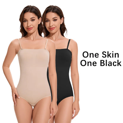Molasus Abnehmen Trägerlosen Body Off Schulter Frauen Shorts Shapewear Bauch-steuer Body Shaper Sexy Fajas Unterwäsche Bodys So ist Leben