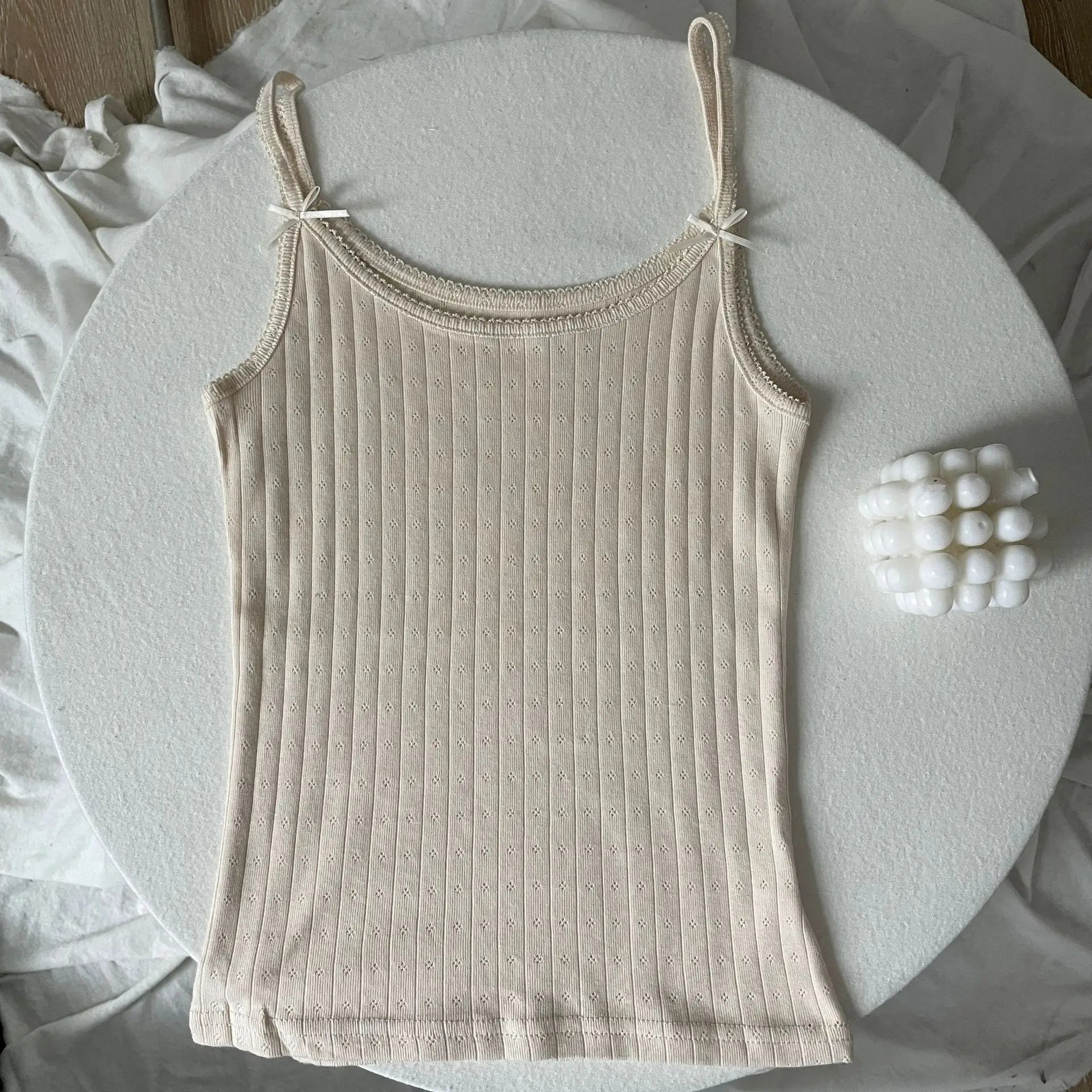 Süße Blumendruck Öse Schleife abgeschnittene Westen Frauen Baumwolle beiläufige dünne Spitzenbesatz Tank Tops Vintage Adrette süße Leibchen Y2K So ist Leben