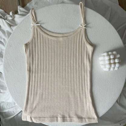 Süße Blumendruck Öse Schleife abgeschnittene Westen Frauen Baumwolle beiläufige dünne Spitzenbesatz Tank Tops Vintage Adrette süße Leibchen Y2K So ist Leben