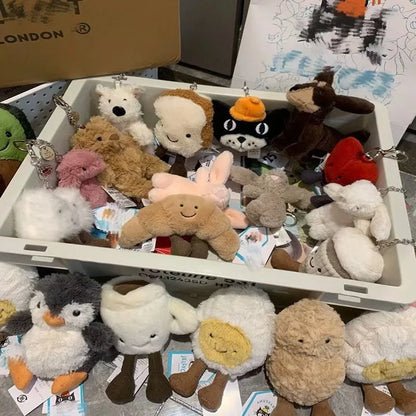 JELLYCAT Cartoon Plüschtier Schlüsselanhänger Geschenk Spaß Plüschpuppe Schlüsselanhänger Barcelona Bär Niedliche Plüschtasche Anhänger Hobbys Stofftiere So ist Leben