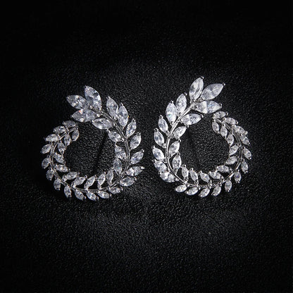 Zwei Größe Neue Design Luxus AAA Zirkon Olivenzweig Ohrringe und Anhänger Schmuck Sets Für Mode Frauen Hochzeit Schmuck Set AS128 So ist Leben