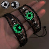 1/2 Stück Sonnen- und Mond-Armband, leuchtend, verstellbar, schwarz, geflochten, romantische Armbänder für Freunde, Freundin, Freundschaft, Geburtstagsgeschenke So ist Leben