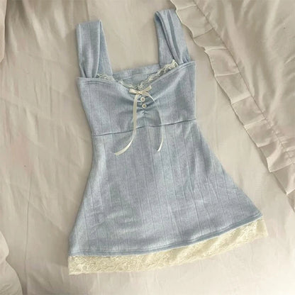 Y2K Rosa Coquette Nette Maiden Süße Frauen Kleidung Heiße Spitze Baby T Harajuku Schlank Tops Klassische Kurzarm Vintage Chic Shirts So ist Leben