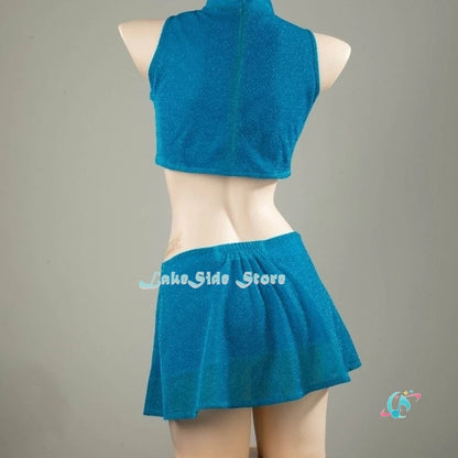 Anime Club Cartoon Prinzessin Bloom Cosplay Glänzender Rock Erwachsene Frauen Mädchen Stil Kleidung Halloween Party Dress-up Blauer Anzug So ist Leben