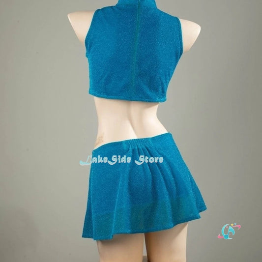 Anime Club Cartoon Prinzessin Bloom Cosplay Glänzender Rock Erwachsene Frauen Mädchen Stil Kleidung Halloween Party Dress-up Blauer Anzug So ist Leben