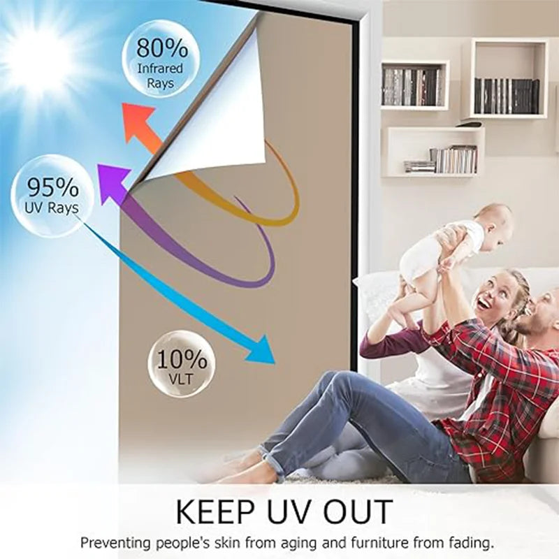 Fenster Sichtschutz folie Einweg tagsüber Privatsphäre selbst klebende Vinyl Sonnenschutz Anti-UV-reflektierende Fenster tönung für zu Hause und im Büro So ist Leben