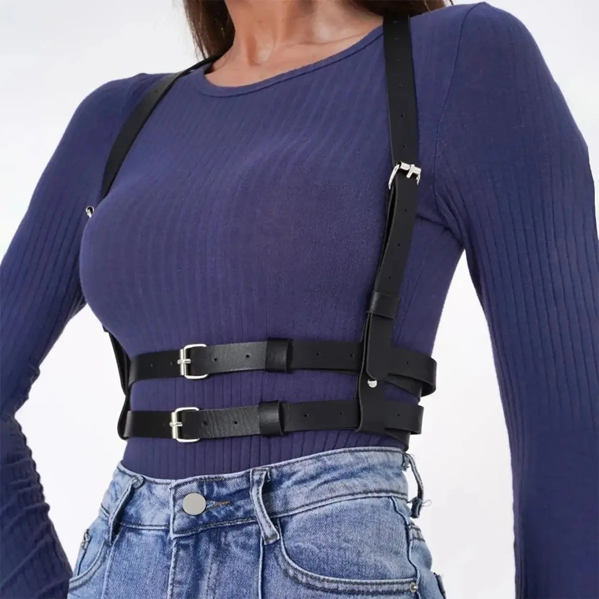 Women's Corset Belt Waist Straps PU Leather Harness Body Bondage Top Belt Punk Gothic Clothes Rock Fashion Accessories for Girl - So ist Leben