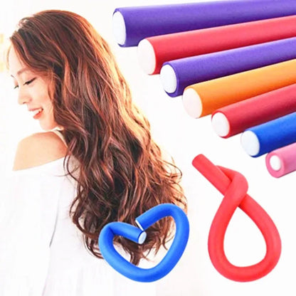 10 stücke Schaum Heatless Curling Stange Weiche Bendy Twist Locken Werkzeug Schwamm Lockenwickler Rollen DIY Haar Styling Werkzeuge Set Zufällige farbe So ist Leben