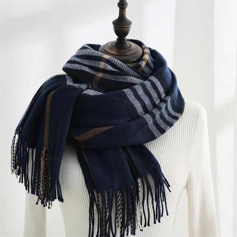 Warmer Winterschal, langer Schal mit Karomuster für Damen, weiches Wärmespeicherungssign, unverzichtbar für kaltes Wetter So ist Leben