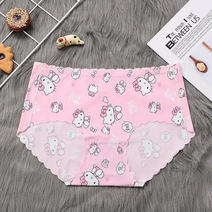 Sanrio Kawaii Hello Kitty Höschen Kitty Anime Milchseide Bequeme Sommer atmungsaktive Slips So ist Leben