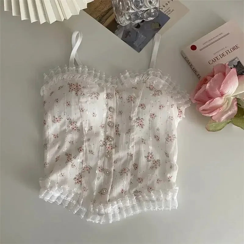 Florale Röhrenoberteile, französisches Holzohr-Saum-Unterhemd, atmungsaktive Spitzen-Tanktops für Damen, schöne Unterwäsche für den Sommer So ist Leben