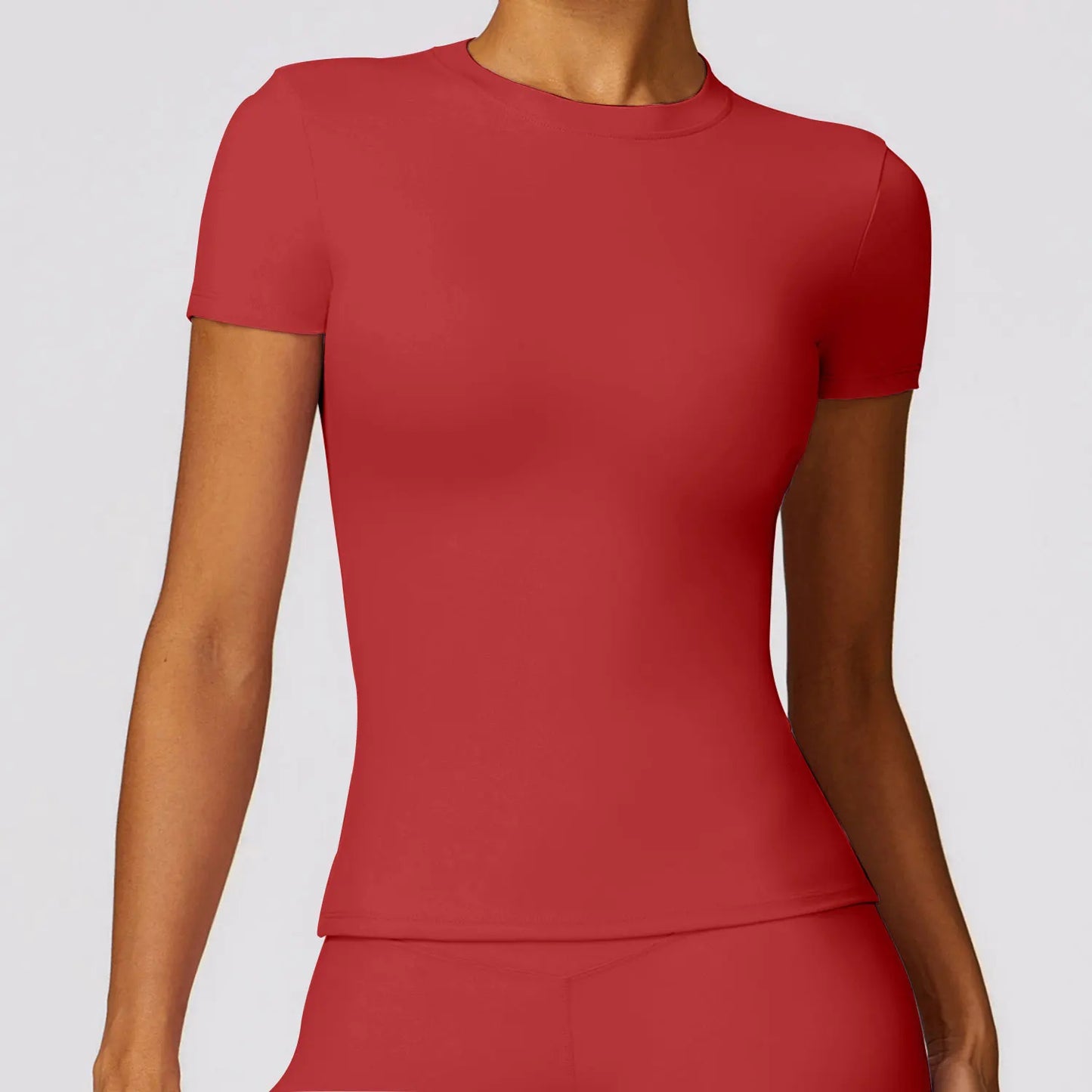 NCLAGEN Damen-Laufsport-T-Shirt, Sommer, kurzärmelig, Rundhalsausschnitt, atmungsaktiv, dehnbar, für Fitnessstudio, Yoga, schlank, Fitness, aktives Top-T-Shirt So ist Leben