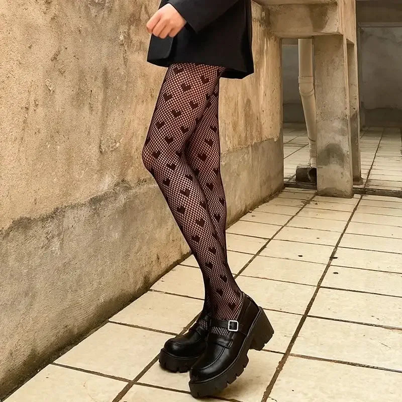 Klassische Lolita Höhlte Heraus Spitze Mesh Strümpfe Mit Flachem Boden Strumpfhosen Frauen Sexy Japanische Mädchen Gothic Punk Retro Spinne Web Strumpfhosen So ist Leben