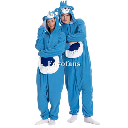 Favofans Tier-Kigurumi für Erwachsene Frauen Bären-Onesies Pyjamas Halloween-Kostüme Cosplay-Jumpsuit Weihnachtsgeschenk So ist Leben