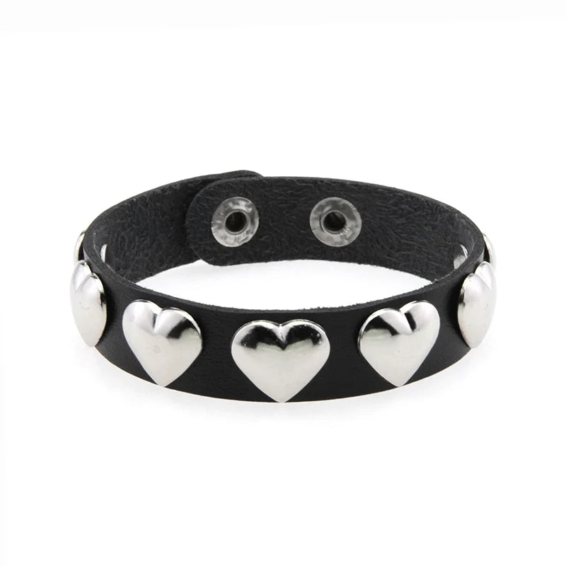 Punk Niet Stern PU Leder Armband Für Frauen Männer Hip Hop Gothic Dark Girl Rock Schmuck Anhänger Liebe Kette Hip Hop Zubehör So ist Leben