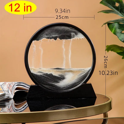 1 Stück 3D Runde Glas-Sanduhr mit Beweglichem Sand, Sandlandschaften als Heimdekoration, Einzigartiges Schreibtisch-Dekor - Bewegliche Sanduhr So ist Leben
