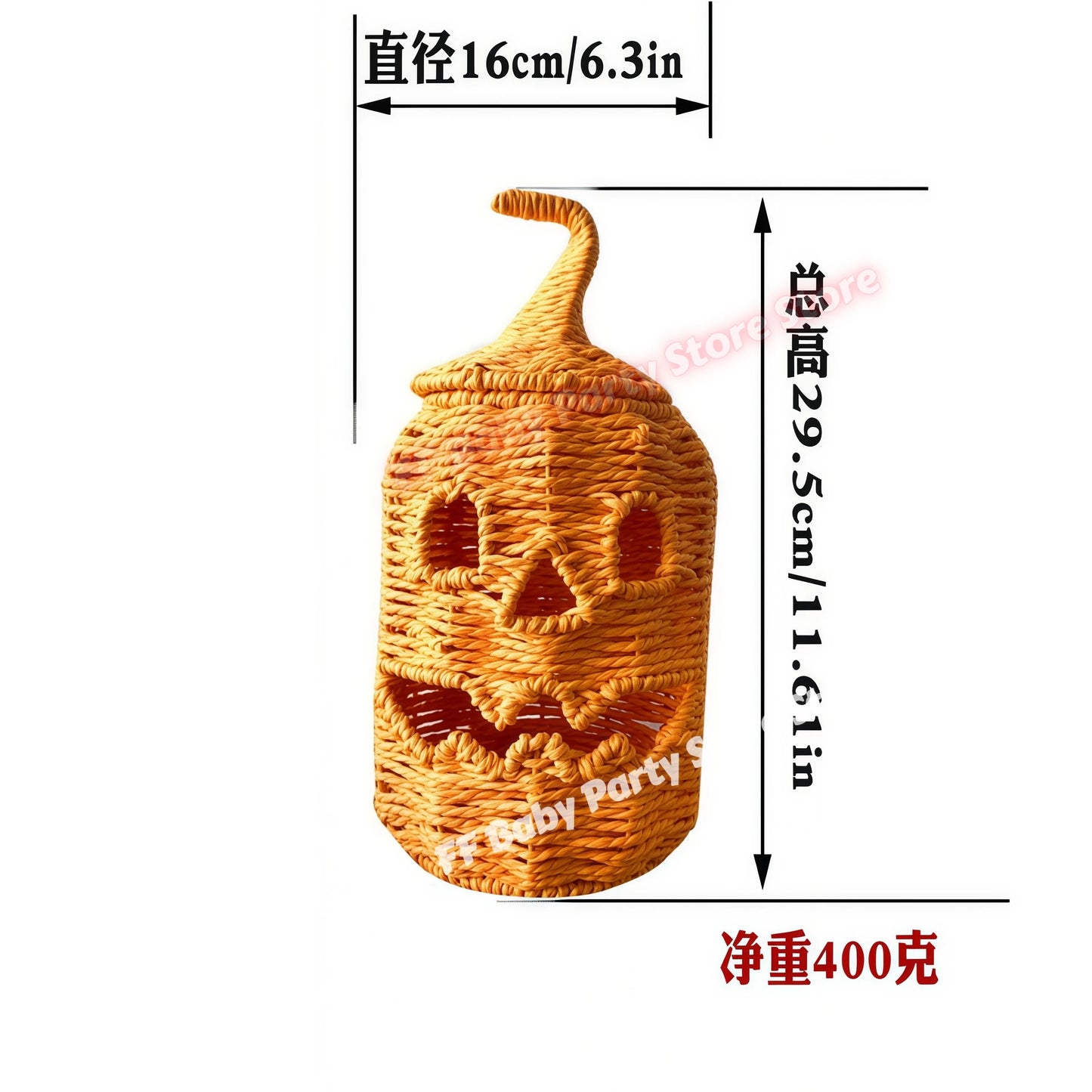 Halloween-Dekorationen Handgewebte Kürbislaterne aus Weide Hexenhut-Aufbewahrungsbox Dekorative Heim-Statue Ornamente Weihnachtsdekoration So ist Leben