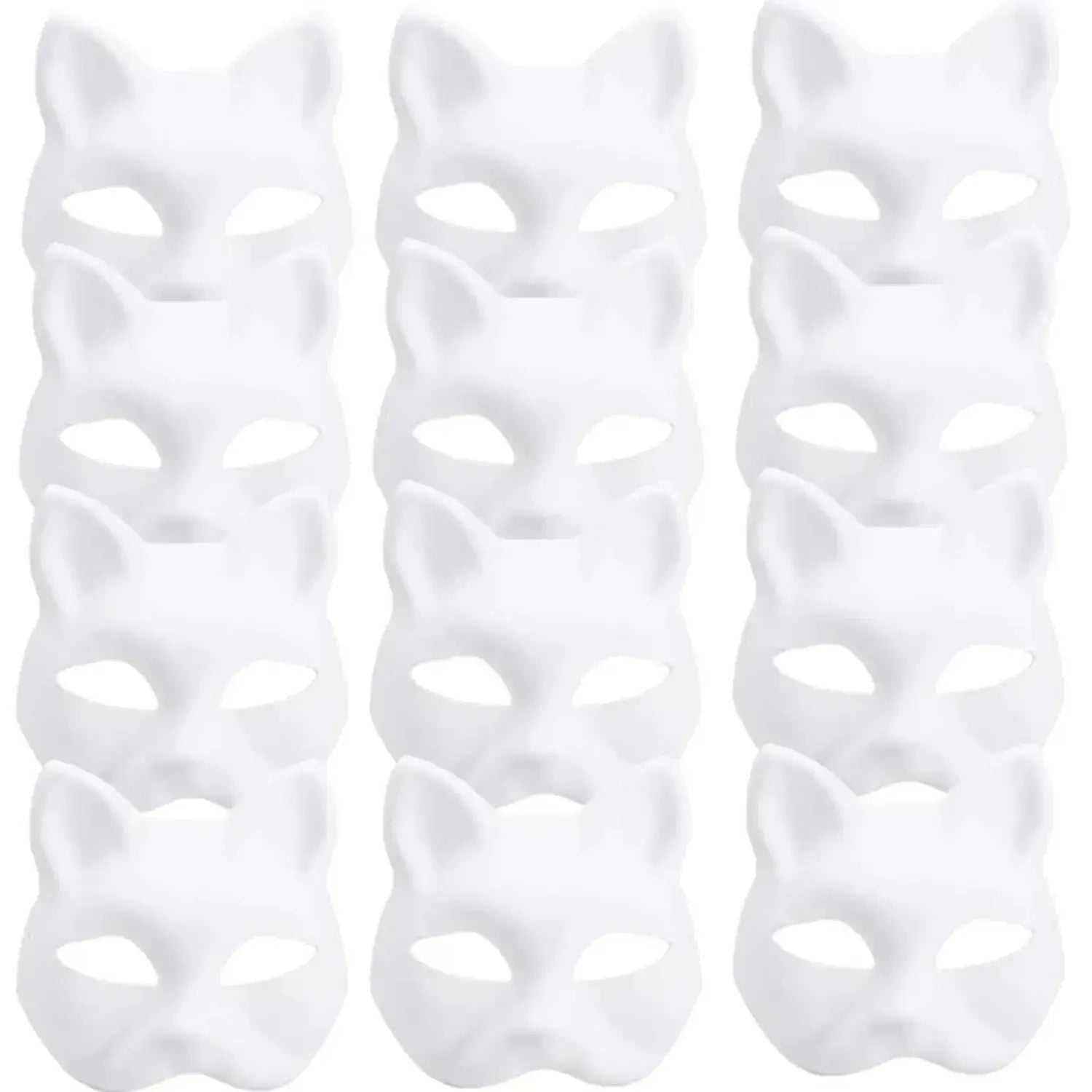 5PCS Therian Masken Weiße Katze Masken Blank DIY Halloween Maske Tier Halbe Gesichtsmasken Maskerade Cosplay Party - So ist Leben