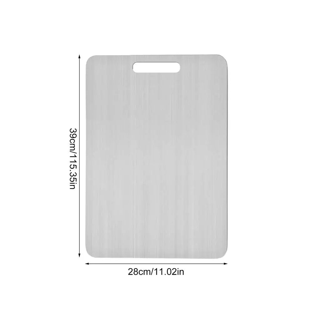 Titanium Schneidebretter Für Die Küche Edelstahl 304 Verstärkt Doppelseitig Lebensmittelecht Tragbar Für Obst- Und Fleischschnitt Schneidebrett Lebensmittelsicherheit Rutschfest Leicht zu reinigen Tragbares Design So ist Leben