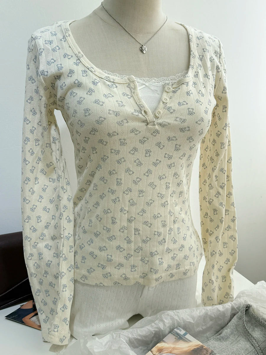 Y2K Langarmshirt Damen – Gestreift & Modern - So ist Leben