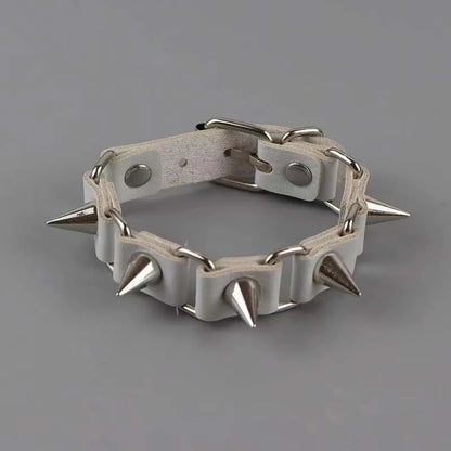 Punk Niet Leder Armbänder für Frauen Männer Hip Hop Rock Schwarz Pu Leder Hohl Einstellbare Armbänder Y2K Schmuck Zubehör So ist Leben