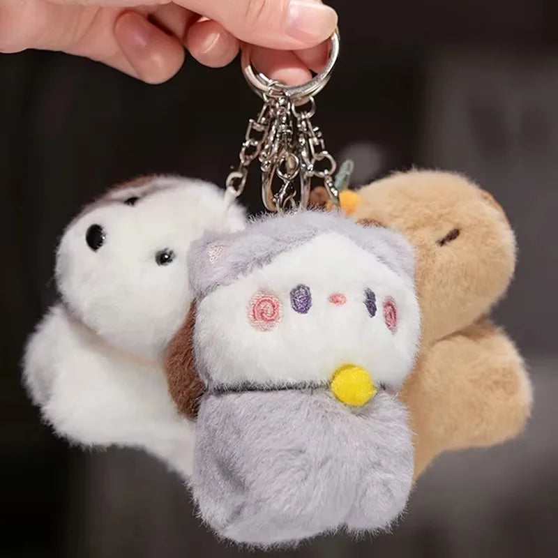 Capybara Plüschtier Anhänger Capybara Plüschtier Schlüsselanhänger Kawaii Tasche Schlüsselanhänger Niedlicher Hund Katze Puppen Autodekoration Weihnachtsgeschenk So ist Leben