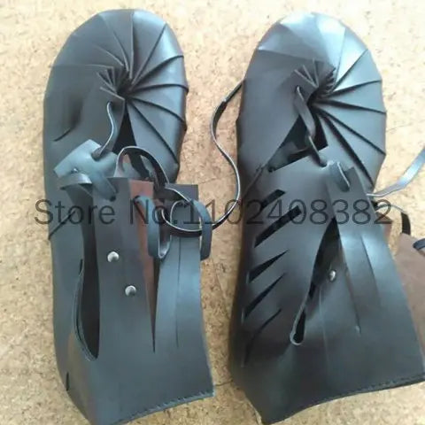 Mittelalter liche gotische Vintage Stiefel für Frauen Elf Hexe Blätter Schnürschuhe Cosplay Kostüm Vintage Riemchen flache Sandalen Sommer So ist Leben