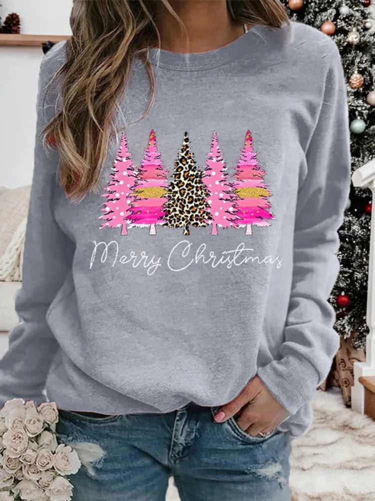 Pferd Weihnachtsbaum 3D Druck Raglanärmel Sweatshirts Damen Übergroße Pullover Hoodies Weibliche Streetwear Frau Kleidung So ist Leben