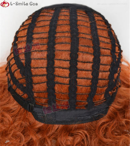Mad Hatter Cosplay Perücken Kurze Orange Rot Lockige Perücke Hitzebeständige Synthetische Haar Karneval Party Cosplay Perücken + Perückenkappe So ist Leben