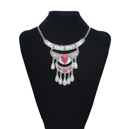 Türkei Bohemian Schwarz Blau Stein Ethnische Münze Quaste Halskette Türkische Gypsy Boho Strand Halsband Lätzchen Indien Halskette für Frauen Party So ist Leben