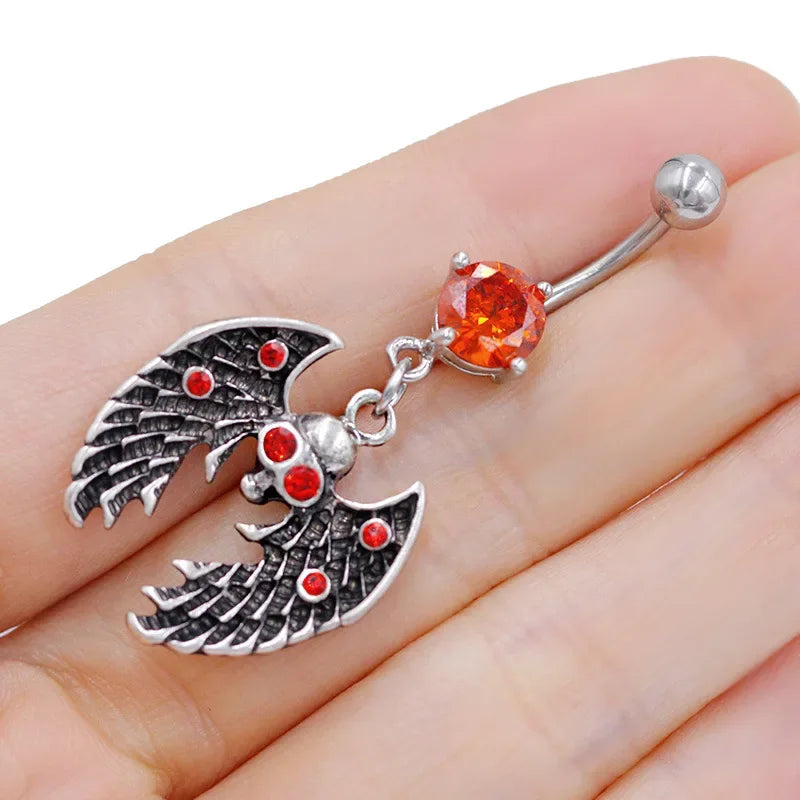 Halloween Geisterkopf Bauchnabelring Teufel Fledermaus Herzform Zirkonia Schmuck Körperpiercing Zubehör Chinesischer Hersteller So ist Leben