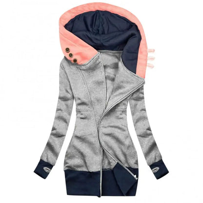 Frauen Herbst Winter Hoodie Mantel Langarm Tasche Zipper Mid-länge Jacke Große Größe Denim Jacke 2021 So ist Leben