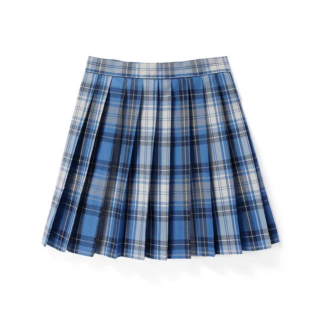 Sommer Frauen Hohe Taille Gefaltete Plaid Röcke Mini Tennis Rock Harajuku JK Japanische Schuluniform Kurze A-Line Mini Rock Mädchen So ist Leben