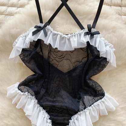 Overall Heißer Für Frauen Rüschen Spitze Strappy Onesie Camis Porno Uniform Sheer Sinnliche Magdalyn Bodycon Bodys Transparent Neue So ist Leben