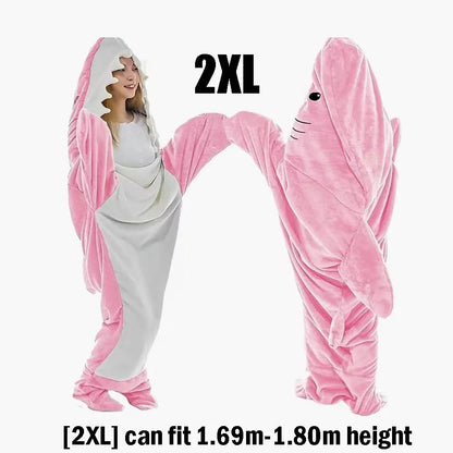 Cartoon Shark Decke Hoodie Frauen Kigurumi Overall Kinder Eltern Mit Kapuze Warme Flanell Lustige Homewear Shark Onesie Schlafsack - So ist Leben