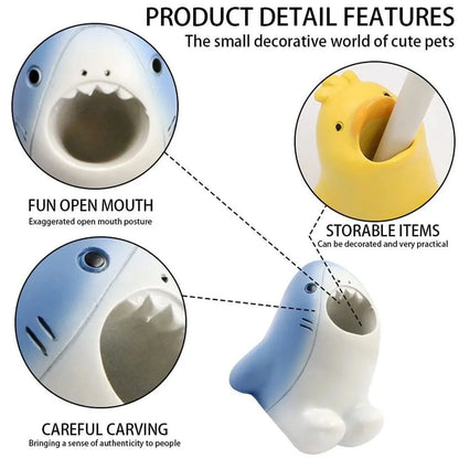 Niedlicher Cartoon-Zahnbürstenhalter für Kinder, lustiger Stifthalter aus Kunstharz, Mini-Tier-Einzeltzahnbürstenständer So ist Leben