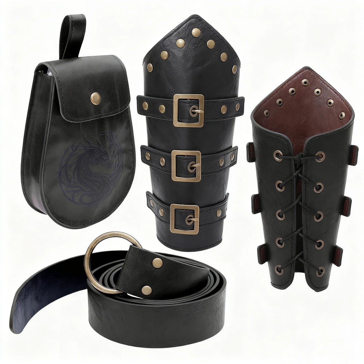 Mittelalterlicher Wikinger-Krieger, Ritter, Schulterpanzer, Gladiator, Piraten-Pauldrons, Steampunk, Vintage-Stil, PU-Leder, Spaulders, Cosplay-Kostüm So ist Leben