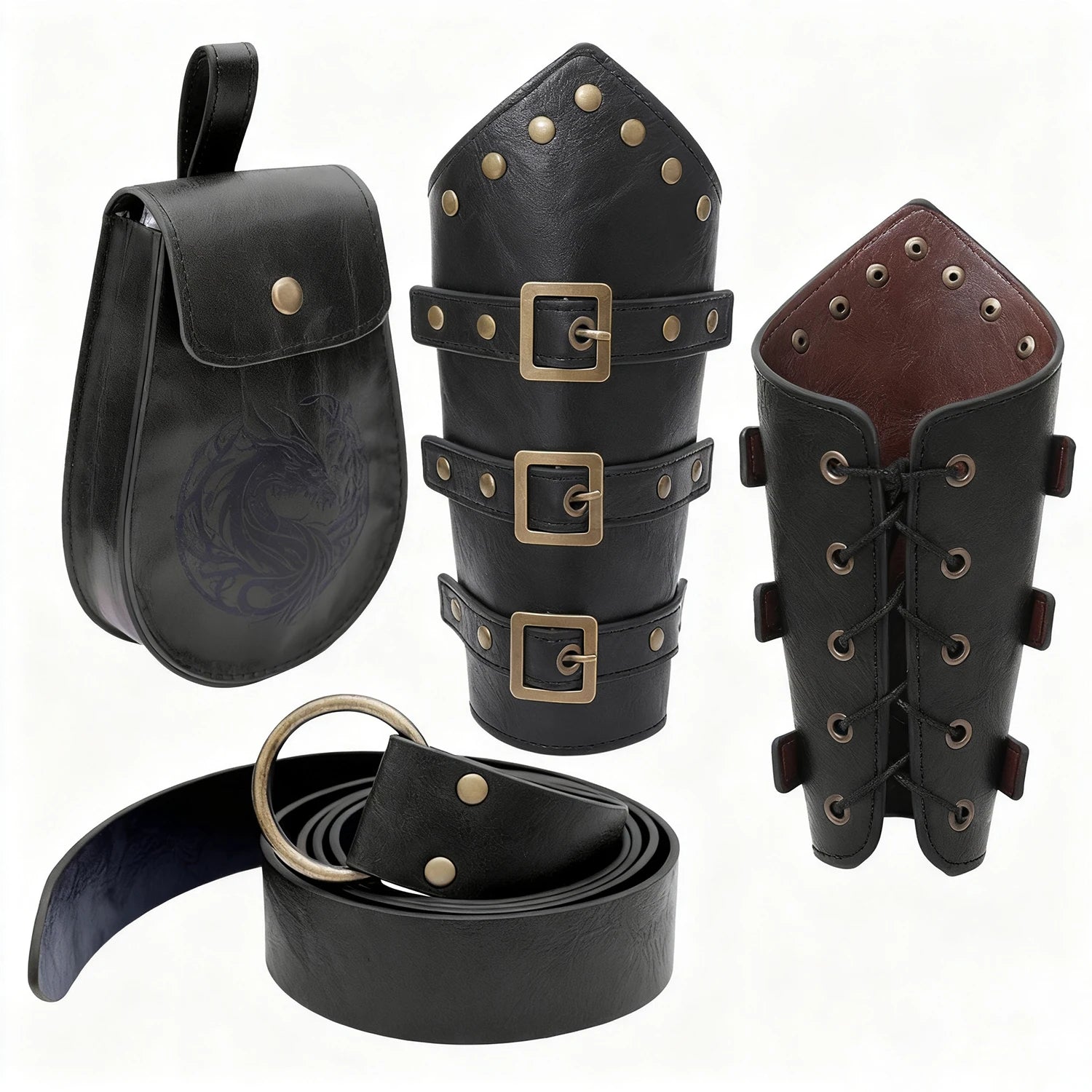 Mittelalterlicher Wikinger-Krieger, Ritter, Schulterpanzer, Gladiator, Piraten-Pauldrons, Steampunk, Vintage-Stil, PU-Leder, Spaulders, Cosplay-Kostüm So ist Leben