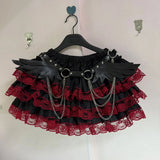 Harajuku Y2k Röcke Damenbekleidung Japanische Mode Süße Neue Punk Rüschen Minirock Spicy Girls Chic So ist Leben