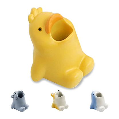 Niedlicher Cartoon-Zahnbürstenhalter für Kinder, lustiger Stifthalter aus Kunstharz, Mini-Tier-Einzeltzahnbürstenständer So ist Leben