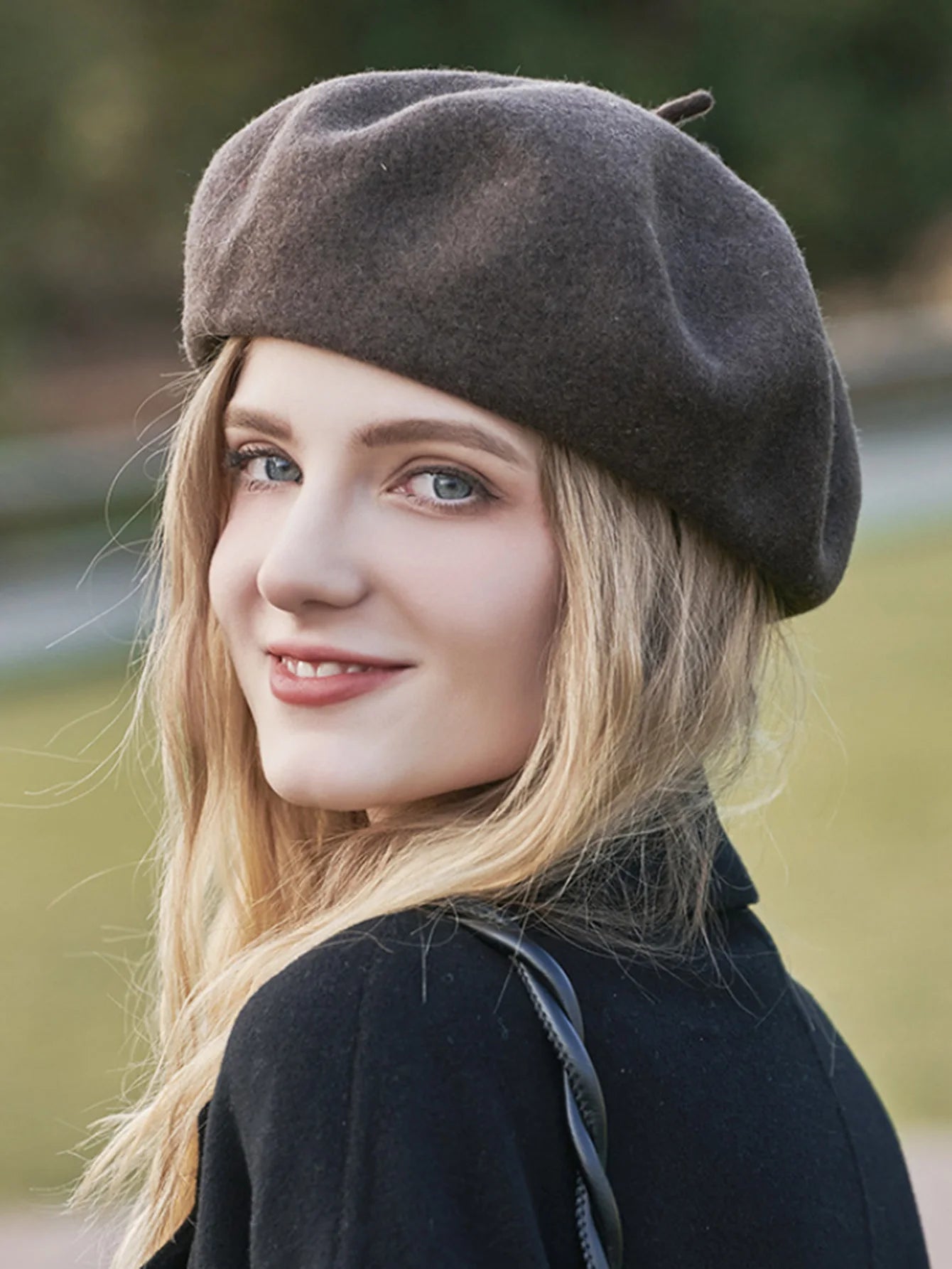 Neue Frauen schwarz rosa Berets Hut Mode Einfarbig Wolle Gestrickte Mit Damen Beanie Baskenmütze Hut Warme Herbst und winter Kappe So ist Leben