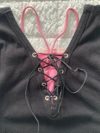 T-shirt Y2k Kleidung Gothic Punk 2000er Jahre Crop Top Mode Harajuku frauen kurzarm Shirt Süße Sling T shoujo mädchen Ästhetik So ist Leben