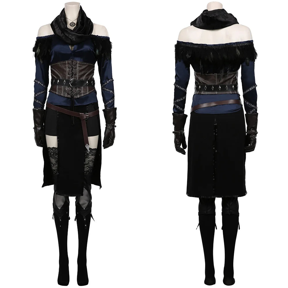 Yennefer Cosplay Fantasia-Kostüm Verkleidung für Erwachsene Frauen Kleidung Rollenspiel Mittelalterliche Kostüme Weiblicher Halloween-Karnevalsanzug So ist Leben