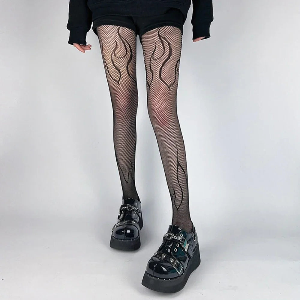 Gothic Leggings mit floralem Muster - So ist Leben