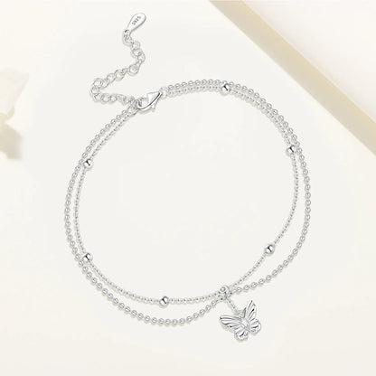 Orstarry S925 Sterling Silber Schmetterling Insekt Serie Kette Fußkettchen Frauen Dame Knöchel Armband Prom Fuß Party Schmuck Geschenke So ist Leben