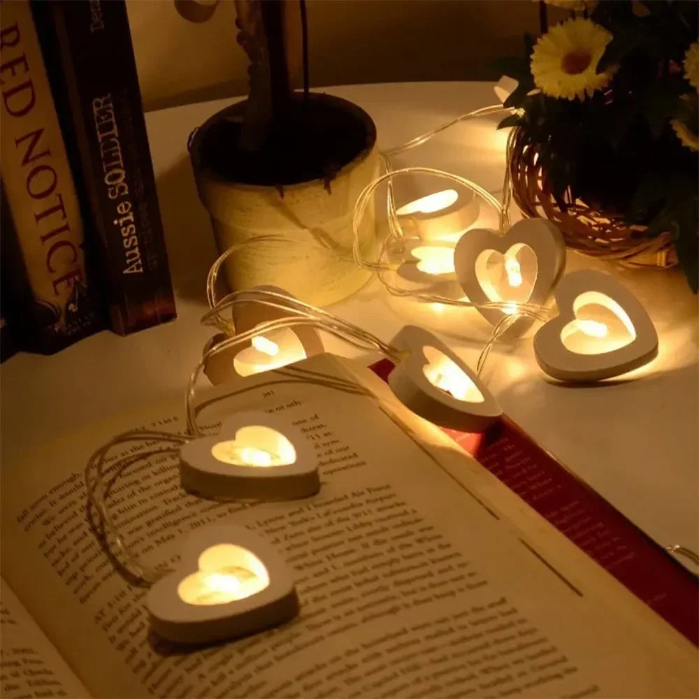 LED Herzförmige Lichterkette - Valentinstag Feenlicht Girlande Deko - Innen Schlafzimmer Kinderzimmer Plastik Kompakte Größe - Warmes Licht So ist Leben