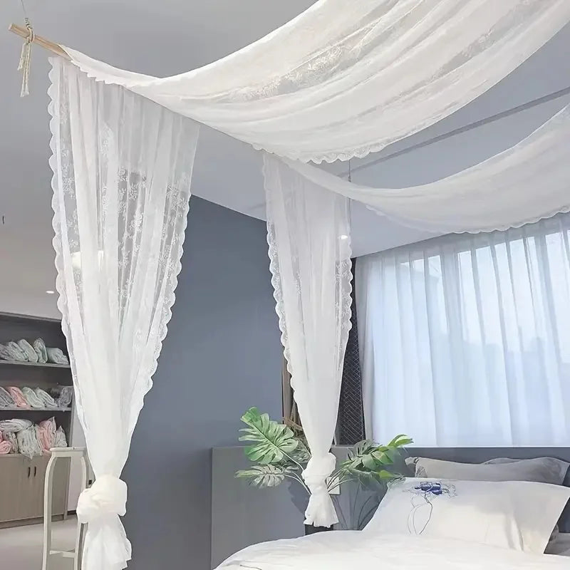 Ein französischer, romantischer, weißer, eleganter Spitzenvorhang wird für die Heimdekoration in Hochzeitsfeiern, Wohnzimmer und Schlafzimmer verwendet So ist Leben