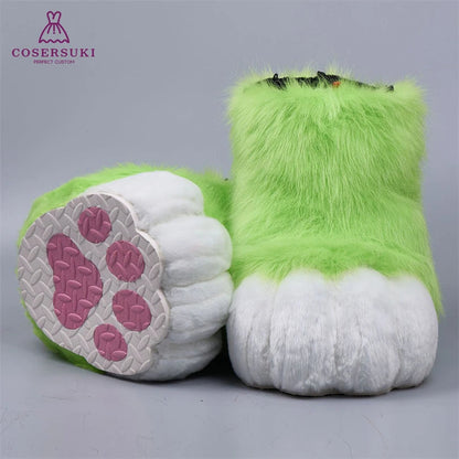 Kigurumi Fursuit Feline und Canine Paw Schuhe Pelzige Cosplay Schuhe Comic Con Performance Schuhe So ist Leben