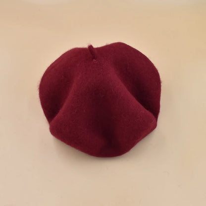 Neue Frauen schwarz rosa Berets Hut Mode Einfarbig Wolle Gestrickte Mit Damen Beanie Baskenmütze Hut Warme Herbst und winter Kappe So ist Leben